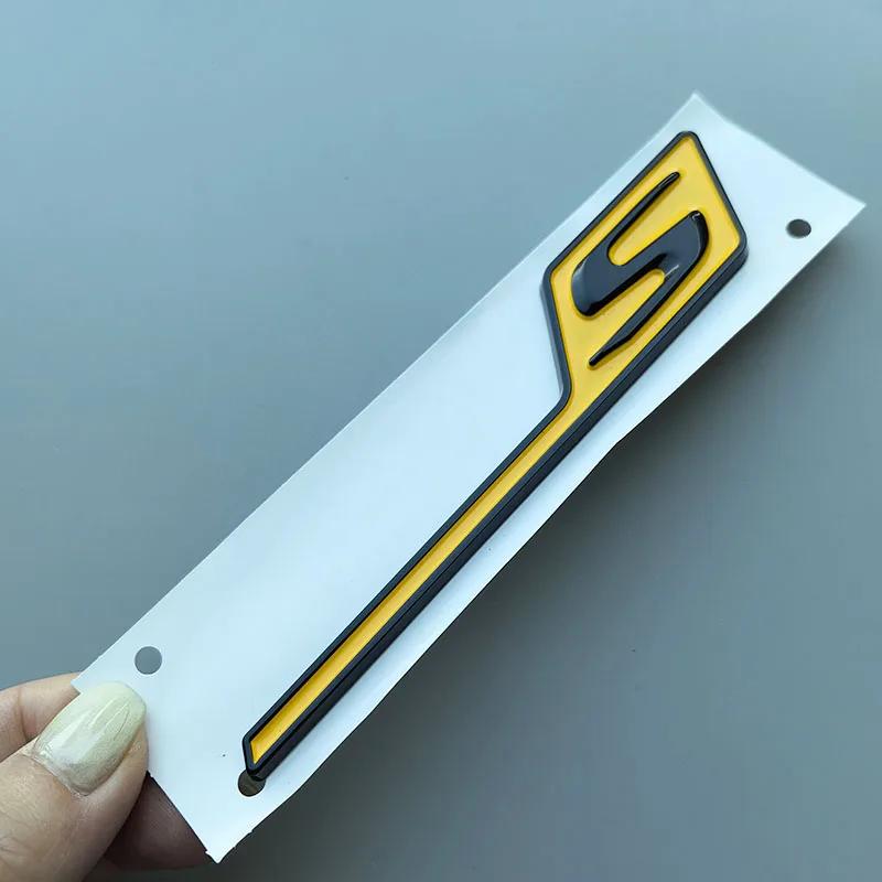 Long Underline S R C Badge ABS Car Emblem for Mercedes Benz AMG C63S E63S GTS GT63S GLC63S A45S CLA45S GLE63S Trunk Logo Sticker XG1