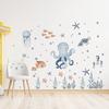 1Pc Cartoon Octopus Marine Animal Furniture Wall Stickers for Bedroom Living Room Decor Nursery Home Decoration Wall Decals