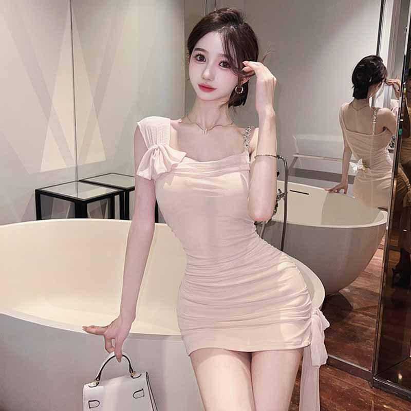 

Женское чистое желание сладкое и пряное плиссированное нерегулярное облегающее платье L абрикосовый