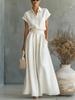 2026 Spring/Summer Casual Solid Color Shirt and Wide-Leg Pants Two-Piece Set