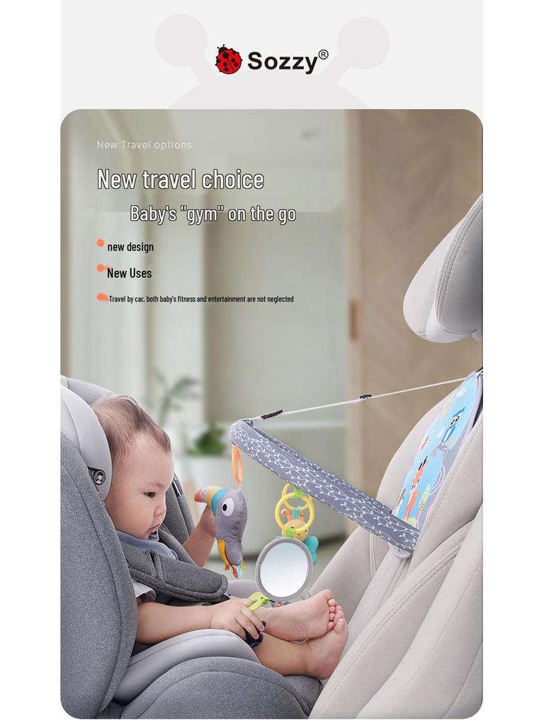 Sozzy Baby Stroller Soothing Toy: Travel Car Bed Pendant for 1-Year-Olds - Early Education Hanging Bell.