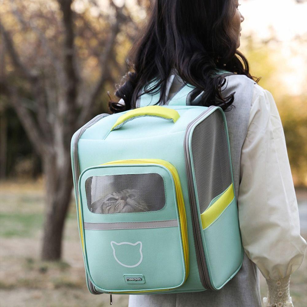 Breathable Pet Carrier Backpack Windproof Pet Travel Backpack Cat Outdoor Bag  Outdoor Activities