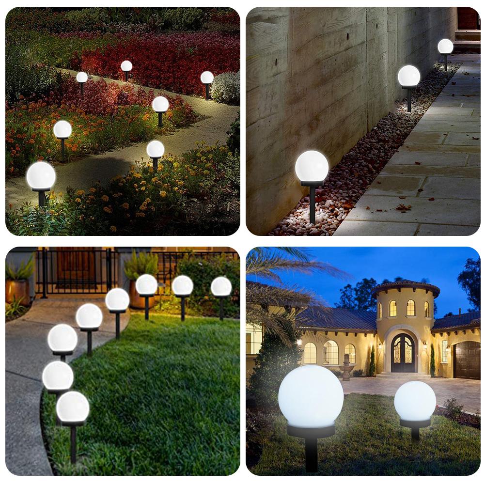 Solar Powered LED Bulb Lamp Energy Light Waterproof Outdoor Garden Light Street Solar Panel Ball Lights Lawn Yard Lamp