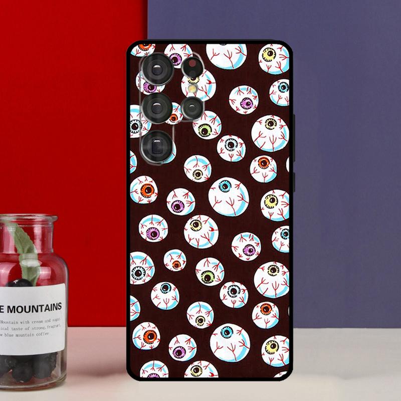 Crazy Eyeball Pattern Funda Case For Samsung Galaxy S25 Ultra S9 S10 S20 S22 Plus S21 FE S23 S24 Ultra Phone Cover
