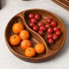Wooden Food Tray Fruit Salad Bowl Snack Serving Plate Tray Charcuterie Platter Multi-purpose Plate Setting Bowlware