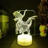 Lumină de noapte Dinozaur 3D Lampă Pterozaur care schimbă culoarea Noptiera LED Iluminat pentru noptieră Decorare dormitor Cadou frumos Lampara Copil