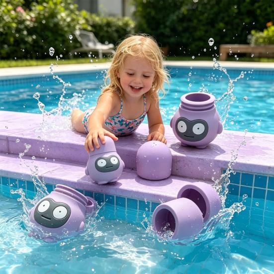 Kids Bath Toy Cute Cartoon Silicone Baby Water Play Toy Safe Fun Water Spray Toy for Toddlers Bathtub Swimming Pool