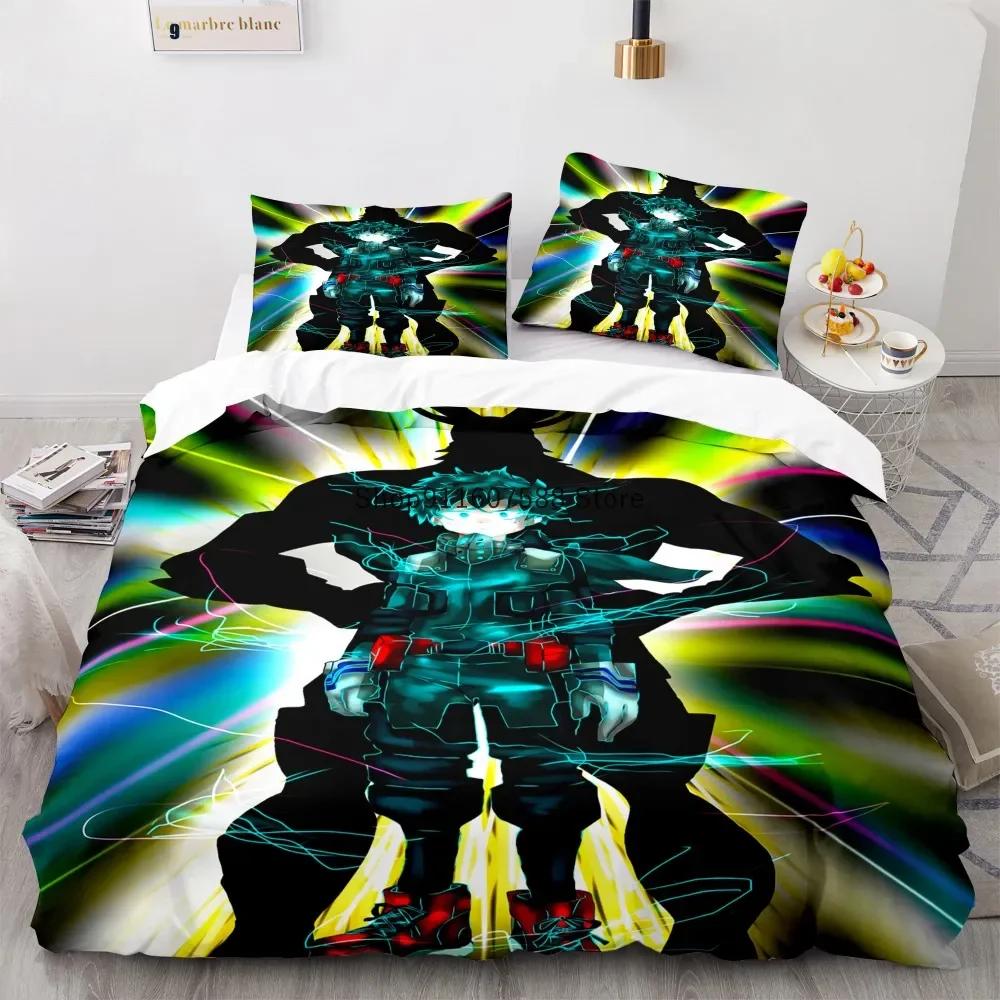 New Anime My Hero Academy Bedding Set Anime Characters Duvet Cover Set 3D Quilt Bed Set Queen King Size Boys Home Textile