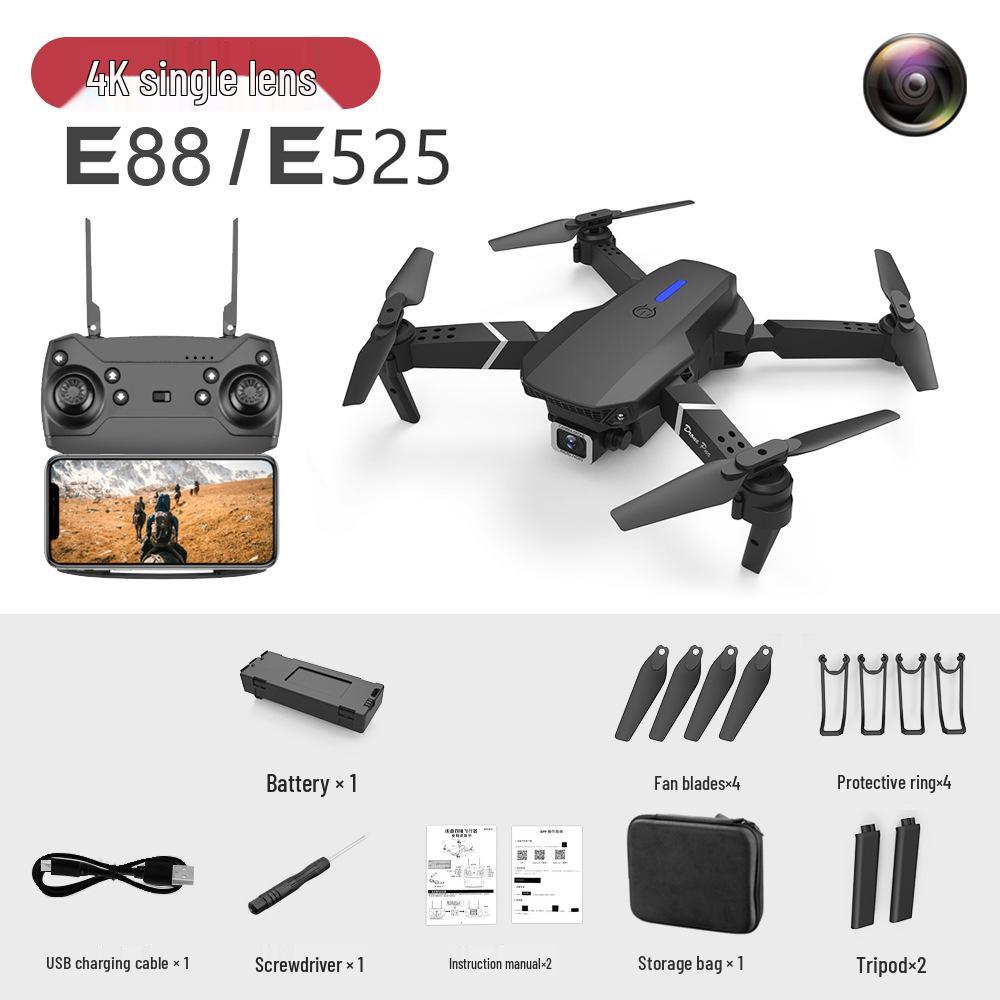 E88pro Folding Drone: HD Dual-Camera, Fixed Height, 4-Axis Remote Control Aircraft (Model E525)