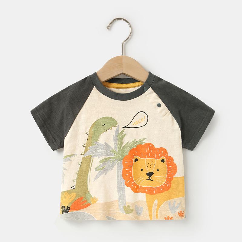 Casual Short-sleeved T-shirt Summer Boys Girls Baby Children Summer Children's Clothing Tops