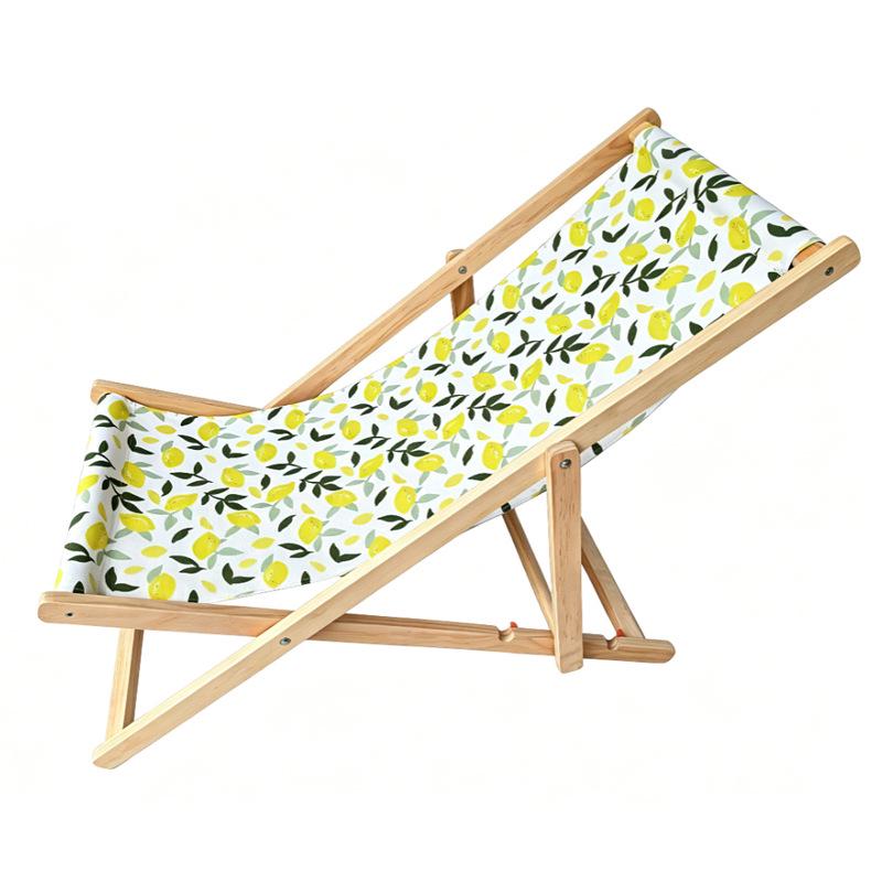 Adjustable Solid Wood Beach Lounger: Outdoor Folding Chair for Leisure & Camping