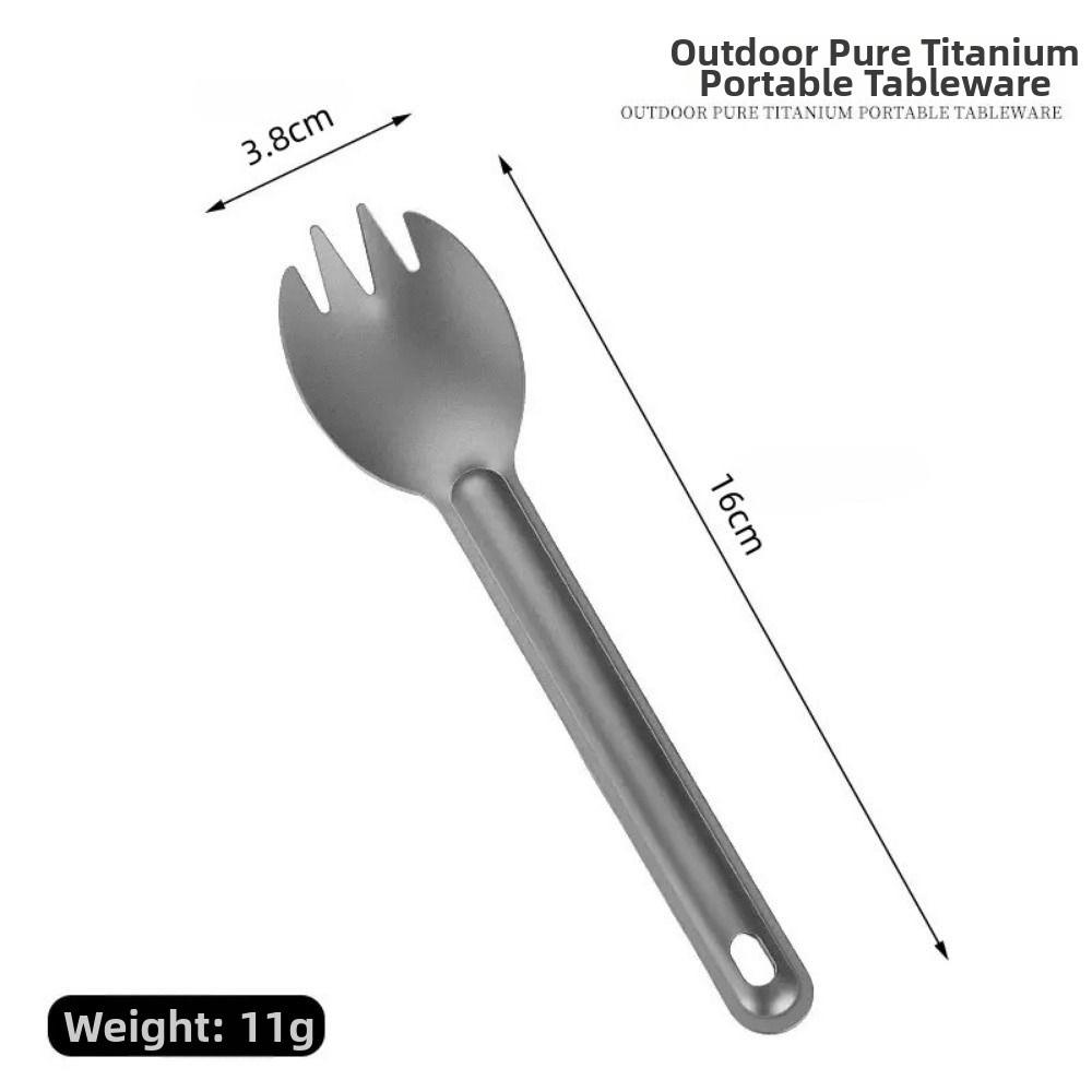 Long Handle Titanium Spoon Light Titanium Cutlery Fork New EDC Environmental