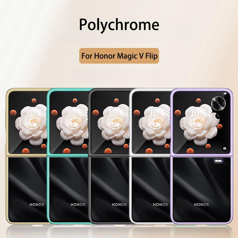 Case For Honor Magic V Flip MagicV VFlip Ultra Thin Hard Electroplated Color / Split Body Transparent Cover Protection Shockproof Back Anti Drop Shell