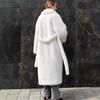 Fur autumn and winter long fox fur coat white imitation fur coat women's belt environmentally friendly fur coat