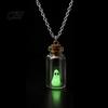 Halloween Party Decoration Ghost in Bottle Necklace, Glow The Dark Cute College Style Necklace Charm Jewelry, Adopt A Ghost/Cat/Dog Pendant