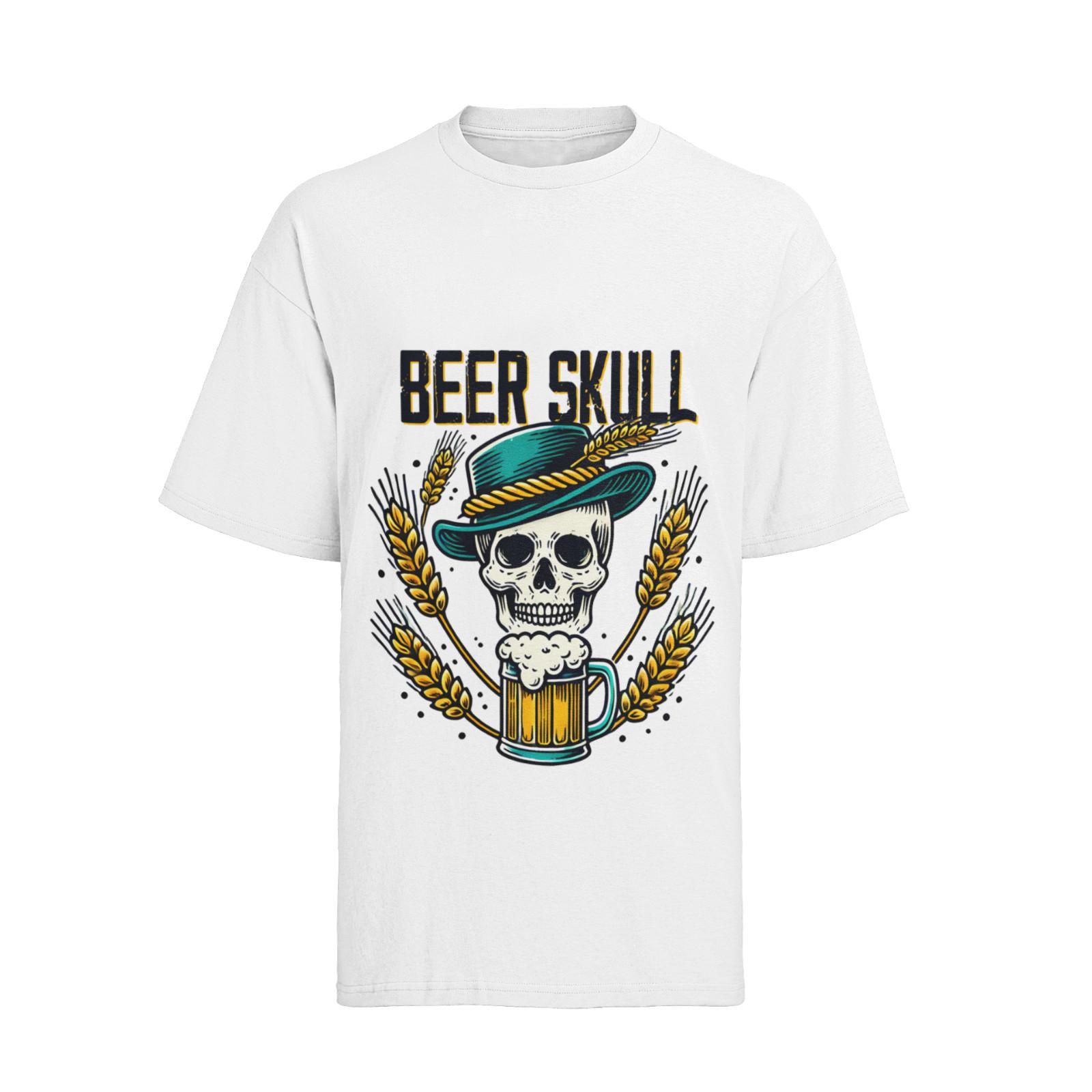 

Beer Skull Bier trinken hopfen Large T-Shirt Mens Womens Tees Top Herren Baumwolle L