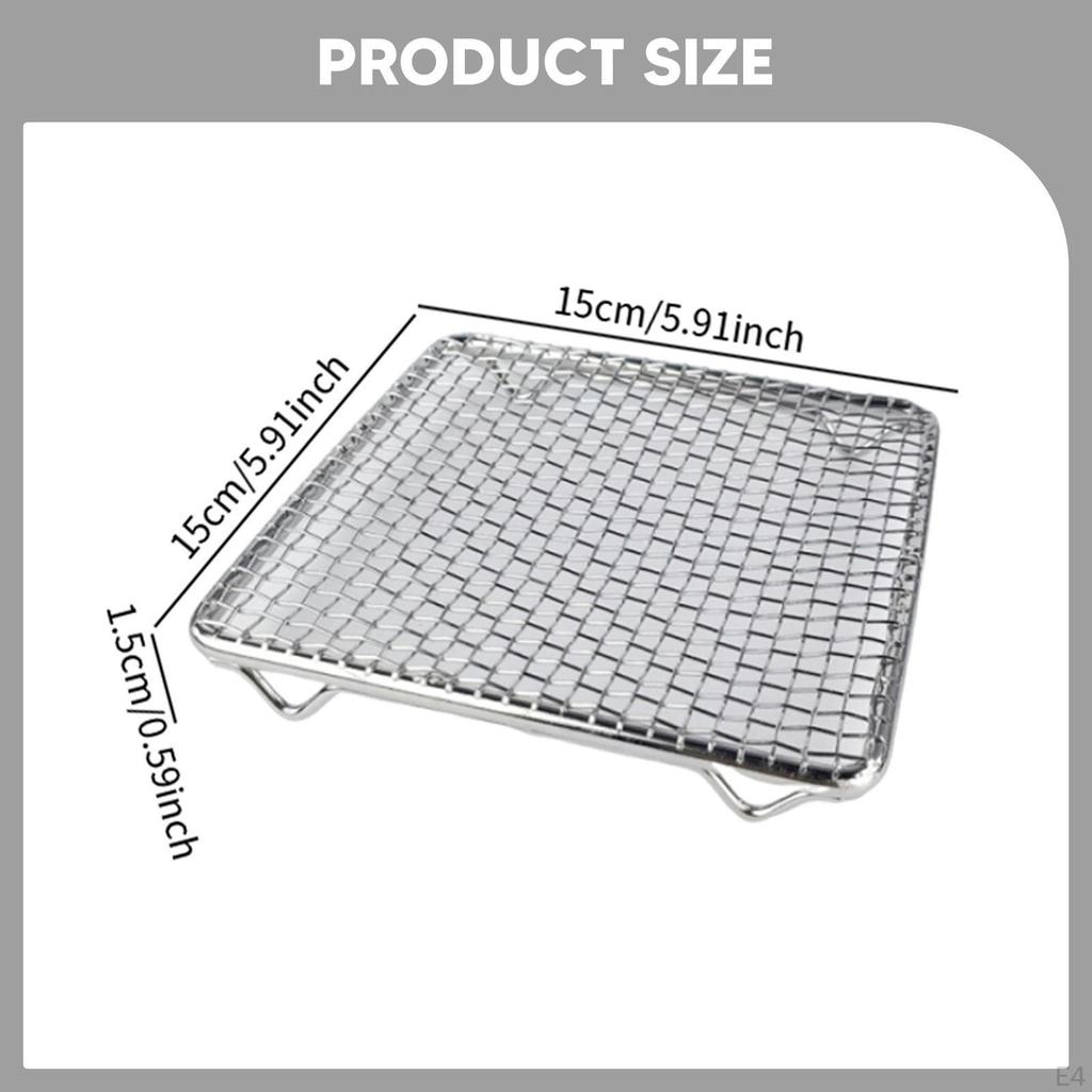 Grillmatte Edelstahl Frittiernetz Antihaft Quadratischer Rost Hitzebeständiges Netz für Öl