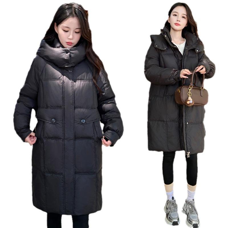 Autumn and Winter New Down Cotton Jacket Women's Mid-length 2025 New Winter Loose Slimming Fashion Hooded Thickened Korean