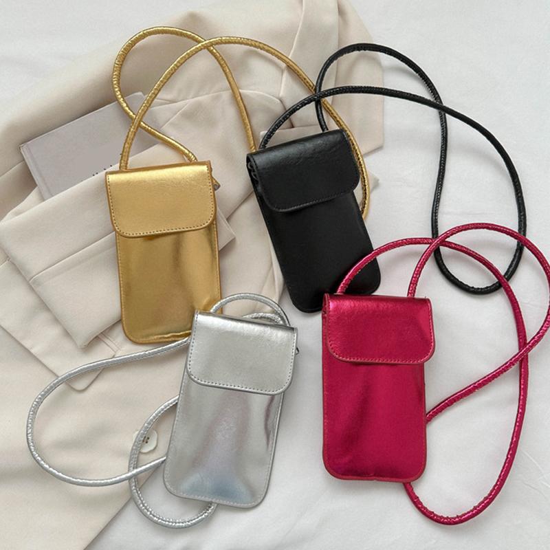 Kabelky Crossbody Dámské Mini PU kožené peněženky a kabelky přes rameno pro dívky Dámské Telefon Jednoduchá pevná designová taška