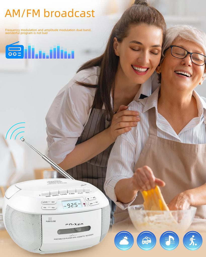 Grenzüberschreitende Bluetooth Boombox: CD/USB/Radio/MP3-Player