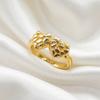 European and American fashion light luxury gold love copper ring female niche personality versatile ring hand ring