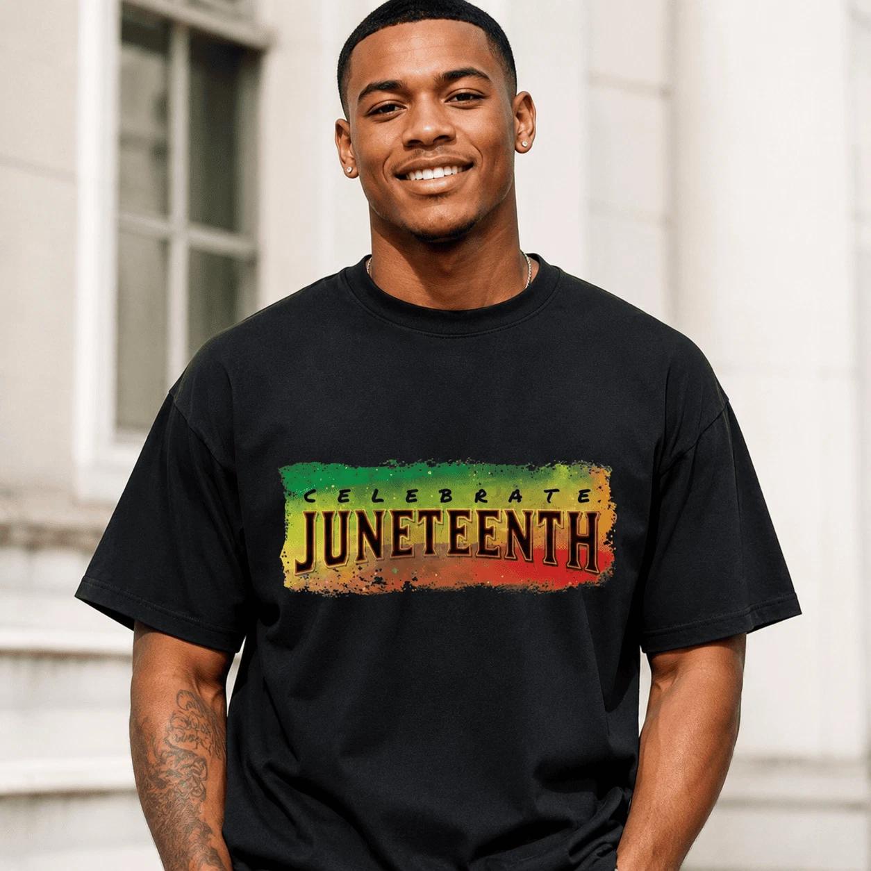 Juneteenth Vintage Retro Athletic Freedom Pride Men s Graphic T-Shirt M