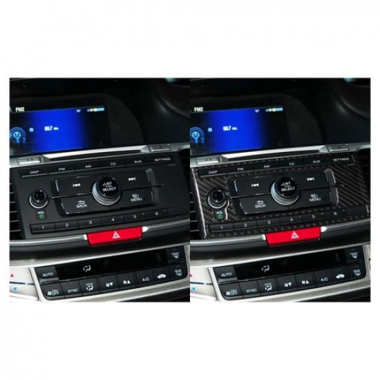 Carbon Fiber Central Console GPS Navigation Cover Trim For Honda Accord 2013-17