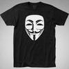 V For Vendetta Guy Fawkes T-Shirt Anonymous Tee Mask Black, Hackers