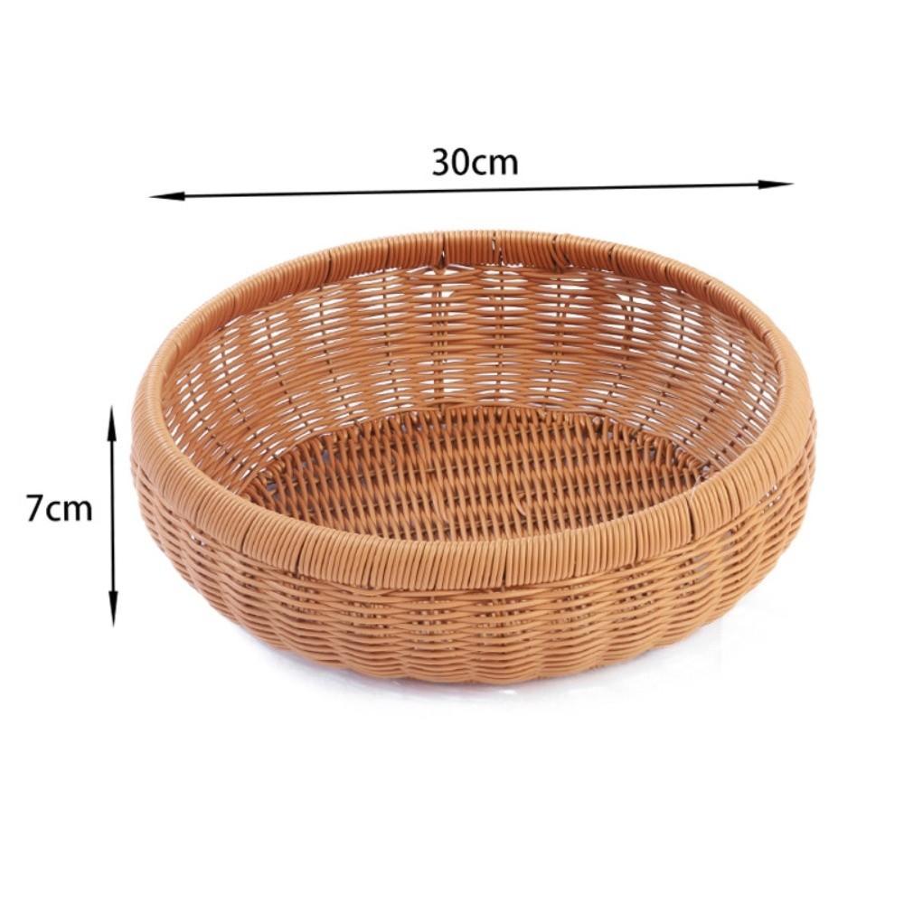 Woven Texture Woven Storage Basket Boho Style Bread Tray Vintage Wicker Basket  Coffee Shop