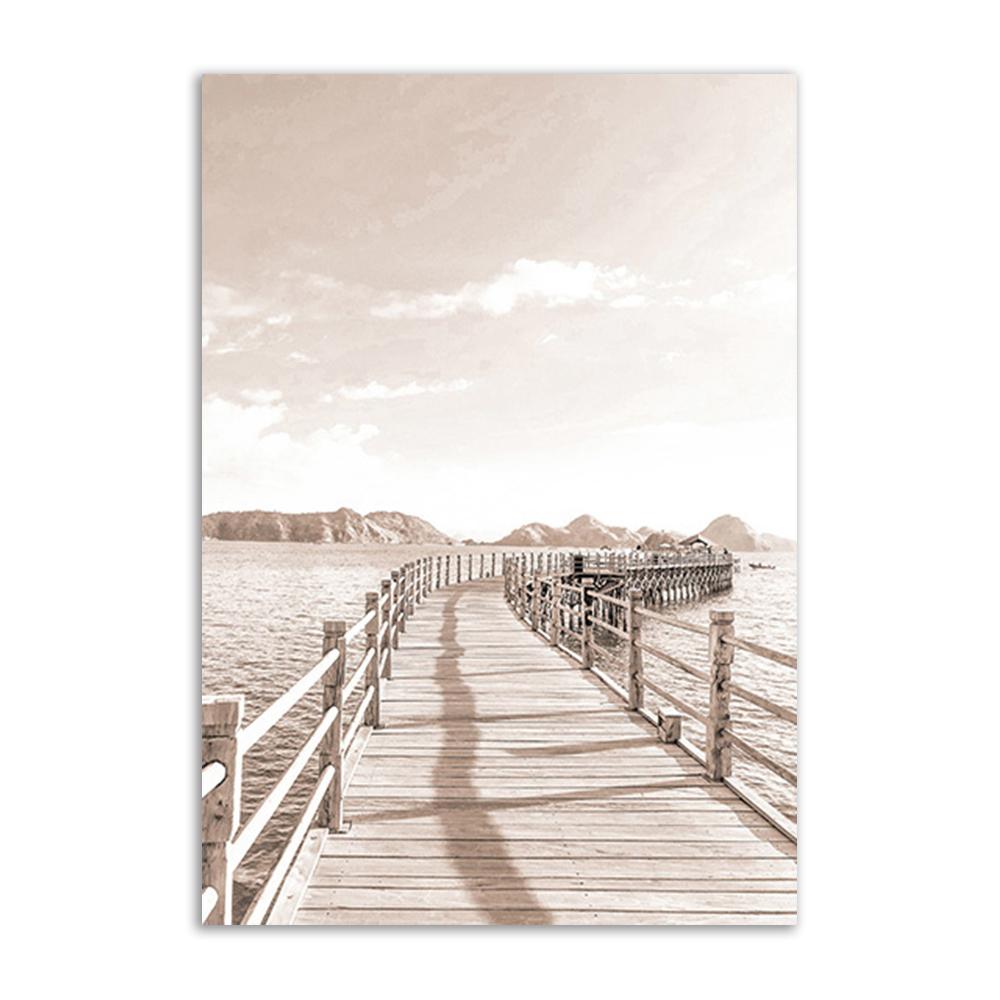 Sea Landscape Wall Art Poster and Prints Beach Sand Canvas Paintings Sunshine Nordic Posters Wall Pictures for Living Room Decor