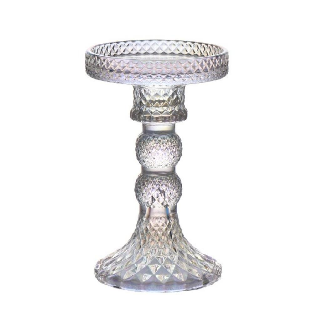 Creative Christmas Light Luxury High Footed Glass Candleholder Home Candleholder Base Romantic Wedding Table Creative Home Decor