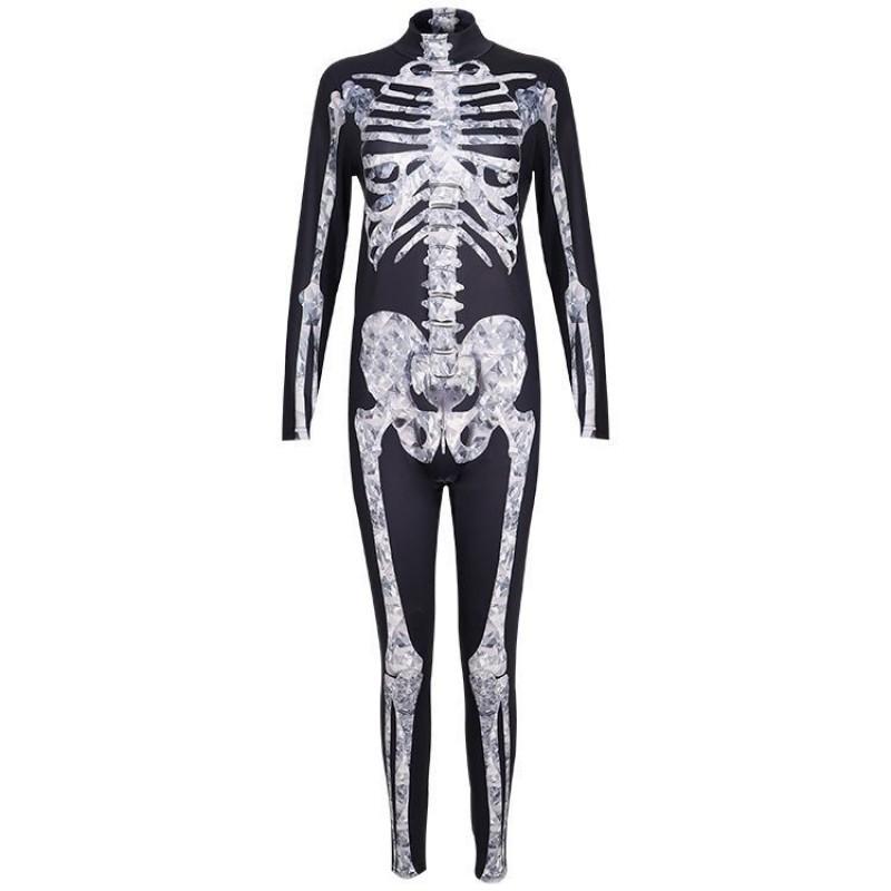 Tuta scheletro di Halloween da uomo Stampa 3D Costume Cosplay Horror