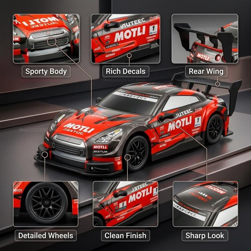 Rechargeable 4-wheel Drive Remote Control Drift Racing Car 1:20 Scale 20KM/H High Speed 2.4G Dual Mode RC Vehicle Durable Body Hobby Toy Gift for Boys