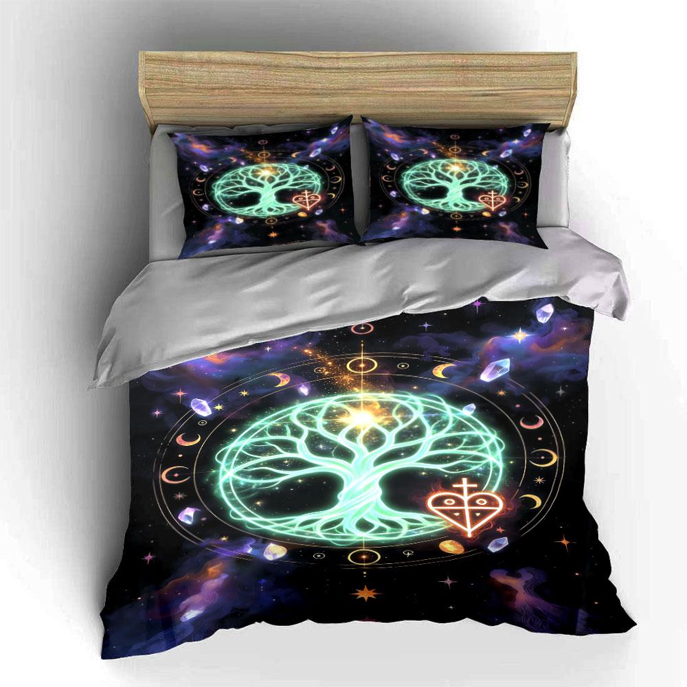 Glowing tree with celestial symbols. Bedding sets Duvet cover sets Duvet covers Pillowcases(1 * Duvet Cover 2 * Pillowcases, without duvet insert)