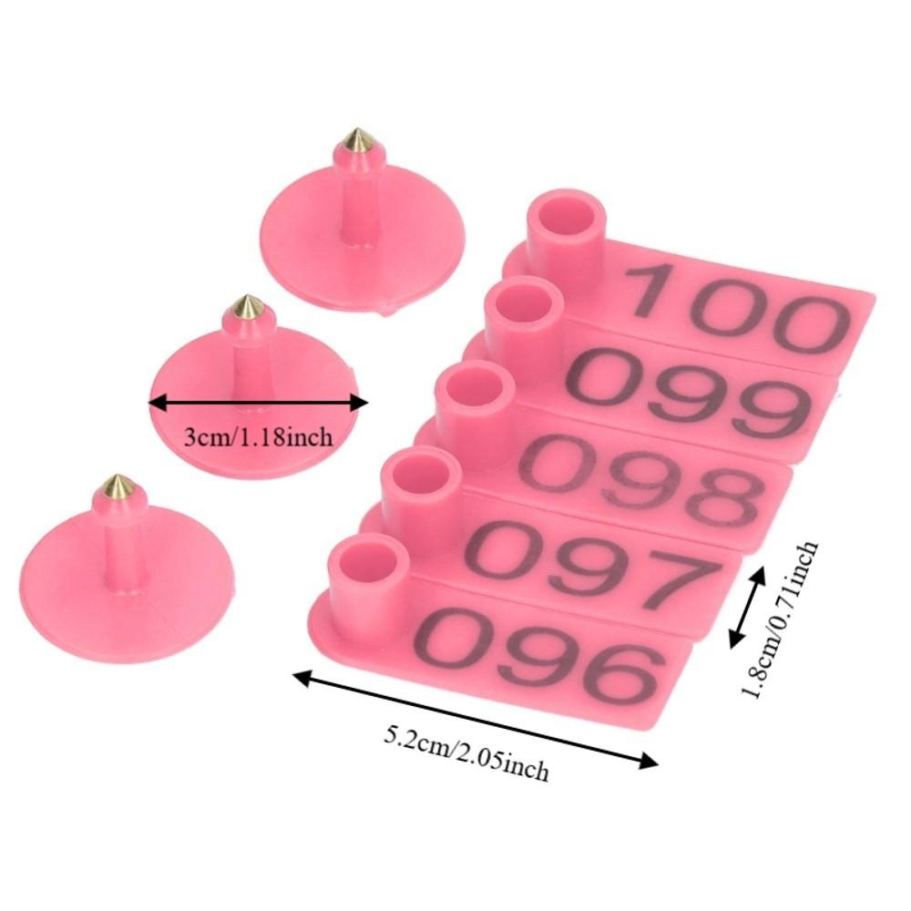 100Pcs Lightweight Livestock Ear Tags PP Ear Tags Easy Operation Numbered Livestock Ear Tags  Cow