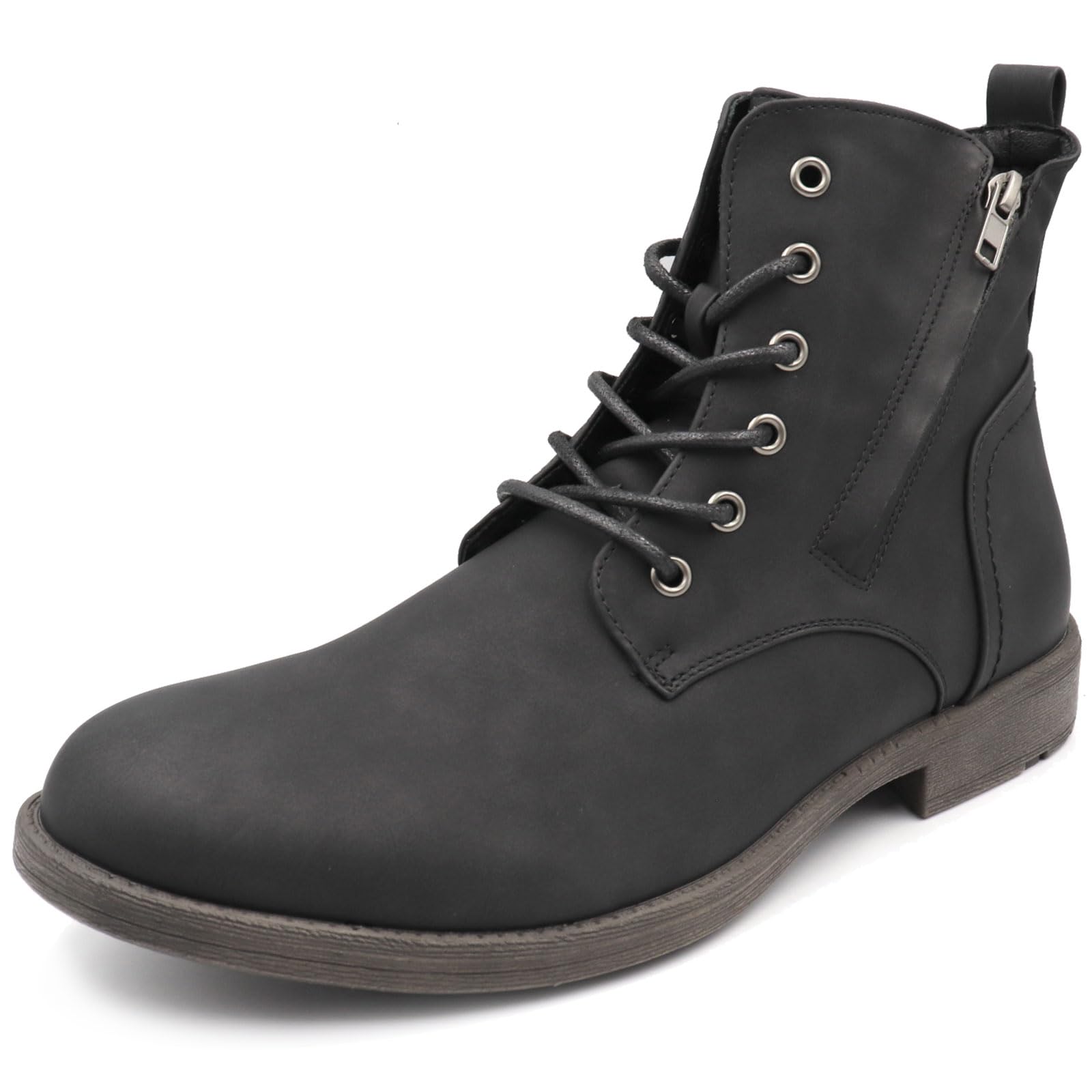 

Bracciano Men s Diagonal Zip Boots, Black Nubuck, Size 26cm (BR-0647)