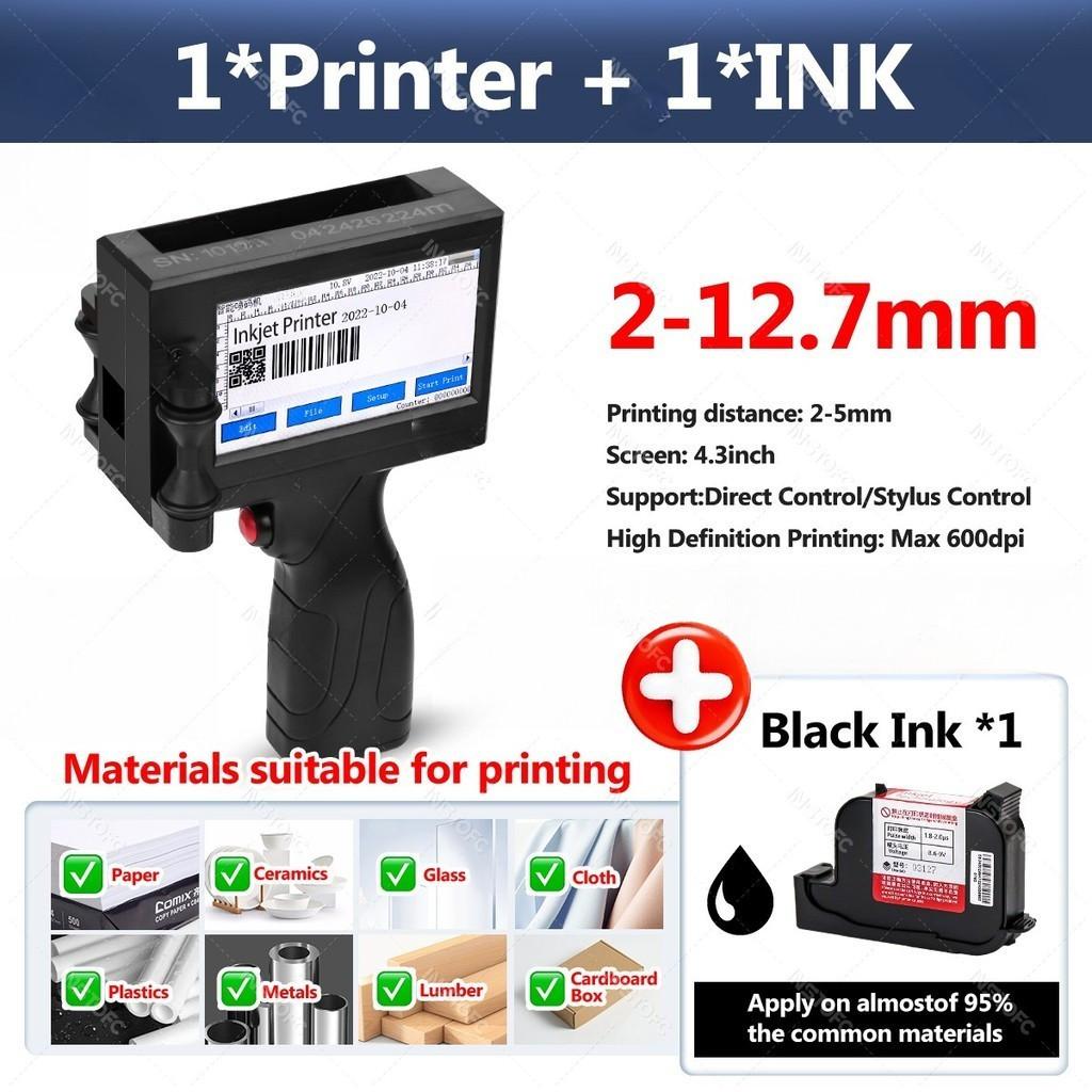 600dpi Handheld Inkjet Printer Printing Spray Height 2-12.7mm Digital Automatic Coding Machine Portable Label Machine