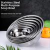 Nové kulaté nerezové mísy Zesílené Více velikostí Polévková mísa Mísa na mytí ovoce