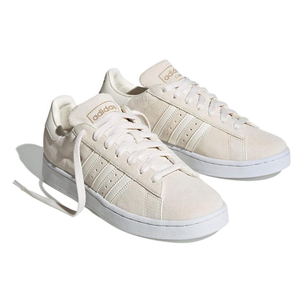 Adidas Originals Campus Casual Lightweight Comfortable Slip-Resistant Shock Absorbing Low-Top Skate Shoes Women Sneakers Beige ID7043