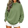 Women's Fashion Color Neck Long Sleeve Pullover Sweatshirt for Casual Everyday Wear