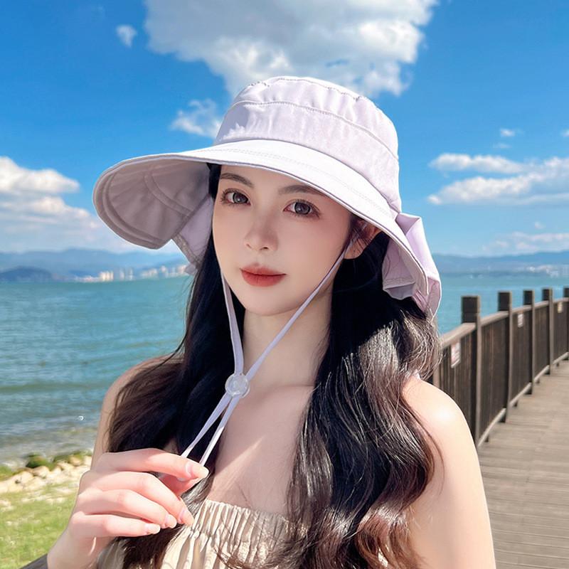 Outdoor Sun Protection Bucket Hat With Large Brim For Women Summer Casual Stylish