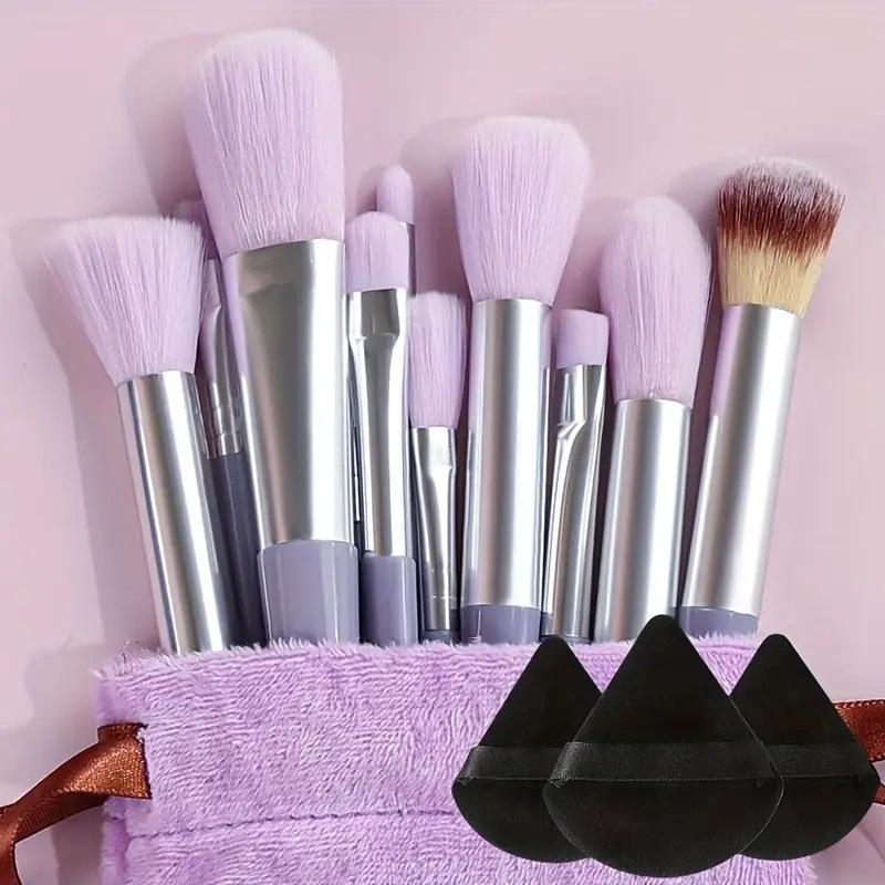 13-Piece Makeup Brush Set Season Green Brown Coffee Color Soft Bristles Non-Shedding Brush Set Eyeshadow Loose Powder