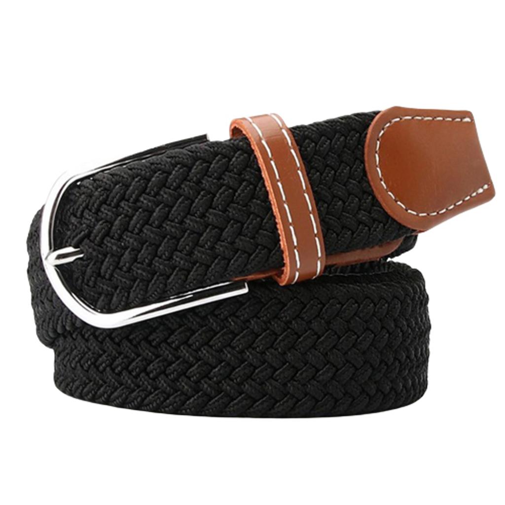 Men Women Knitted Canvas Belt Unisex Army Web Belt Waistbelt 105x3.3cm