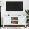VidaXL Meuble TV blanc 100,5x39x50,5 cm acier, support TV, buffet TV, meuble multimédia, banc TV, armoire hifi, centre de 842993