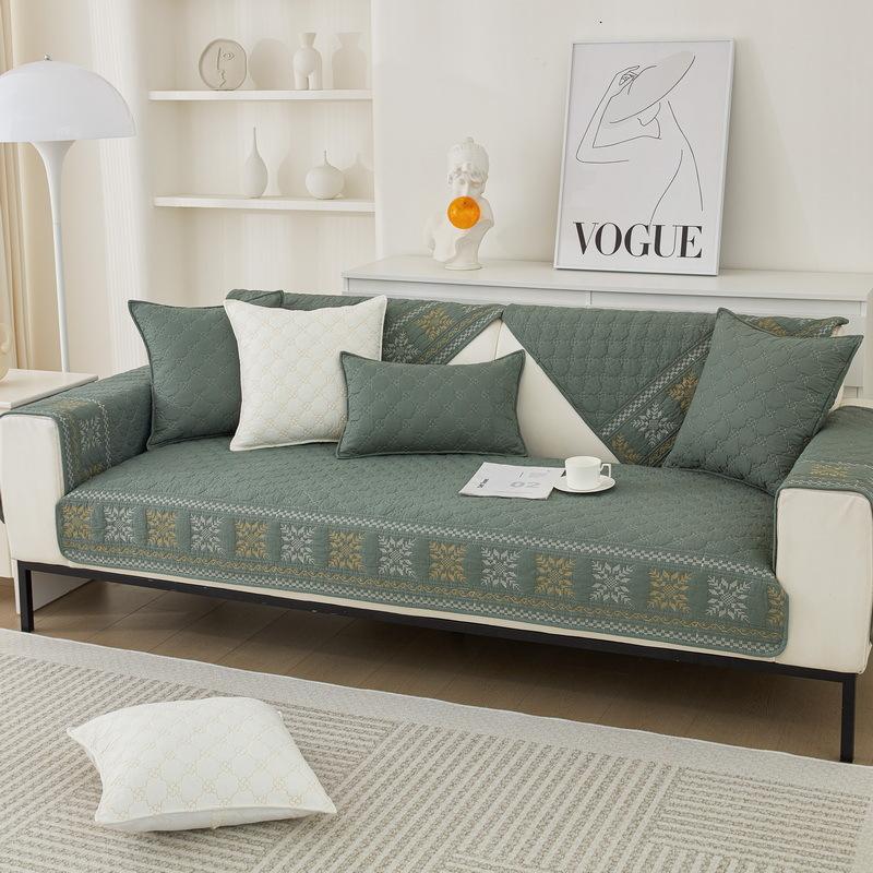 Sofa Cushion Pure Cotton Four Seasons Simple Cloth Cotton Seat Cushions Modern Universal Cover Cloth Backrest Non-Slip Sofa Cover Towel
