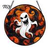 Waterproof Outdoor Branch Decoration Retro Halloween Pendant, Ghost/Bat/Spider Web/Pumpkin Head Print, Dark Theme Holiday Decor Vintage Acrylic