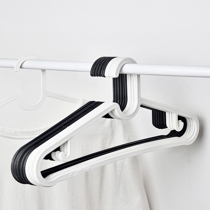 10-Pack Black & White Non-Slip Hangers for Clothing Stores & Homes