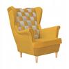 Carol Duo Scandinavian Wing Chair Honey Grey Stripes