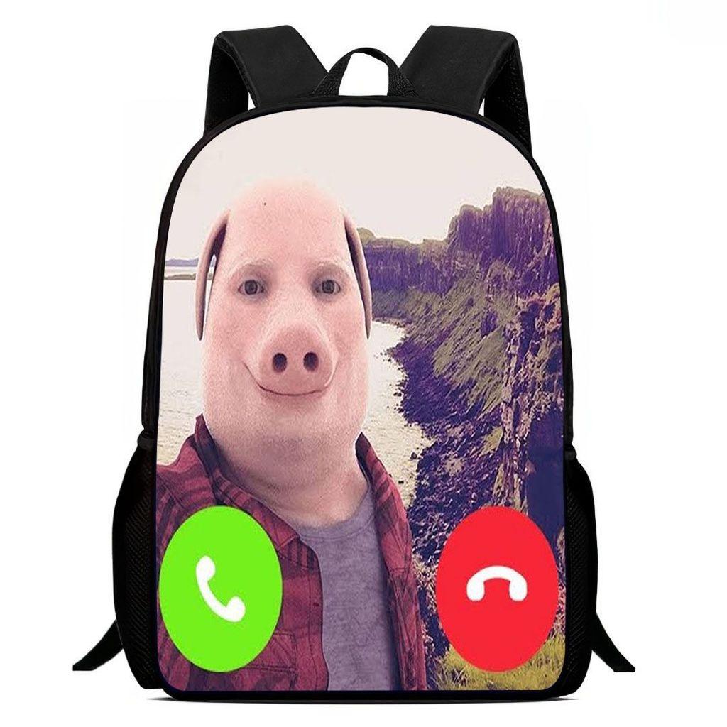 Plecak Szkolny Johnpork Bóg Świń Z Nadrukiem Geometrycznym Dla Nastolatków I Uczniów