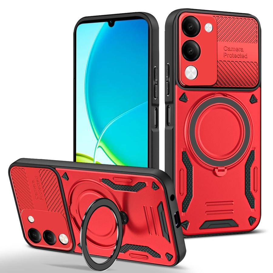 Solid Armor Shockproof Magnetic Case For Vivo Y39 Y29S 5G V50 Lite Y04S Y04 Y29 Car Holder Ring Stent Phone Cover